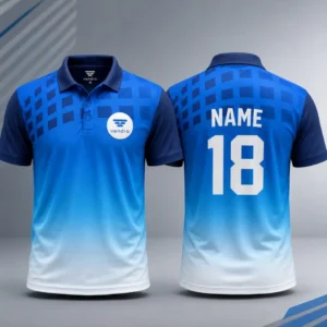 Blue and white jersey design VD0173 by VENDRA
